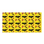 Bat Rose Lips Yellow Pattern Satin Wrap Front