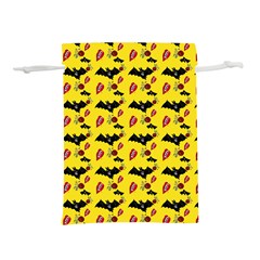 Bat Rose Lips Yellow Pattern Lightweight Drawstring Pouch (m)