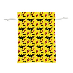 Bat Rose Lips Yellow Pattern Lightweight Drawstring Pouch (l)