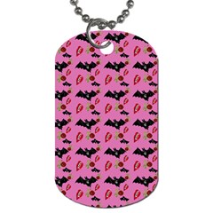 Bat Rose Lips Pink Pattern Dog Tag (two Sides) by snowwhitegirl