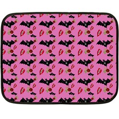 Bat Rose Lips Pink Pattern Fleece Blanket (mini) by snowwhitegirl