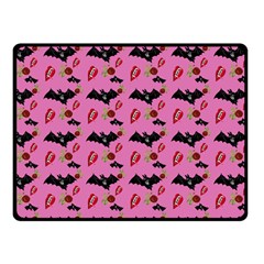 Bat Rose Lips Pink Pattern Fleece Blanket (small) by snowwhitegirl