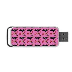 Bat Rose Lips Pink Pattern Portable Usb Flash (two Sides) by snowwhitegirl