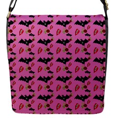 Bat Rose Lips Pink Pattern Flap Closure Messenger Bag (s) by snowwhitegirl