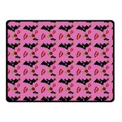 Bat Rose Lips Pink Pattern Double Sided Fleece Blanket (small)  by snowwhitegirl