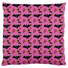 Bat Rose Lips Pink Pattern Large Flano Cushion Case (one Side) by snowwhitegirl