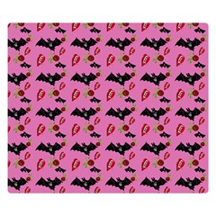 Bat Rose Lips Pink Pattern Double Sided Flano Blanket (small)  by snowwhitegirl