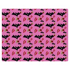 Bat Rose Lips Pink Pattern Double Sided Flano Blanket (medium)  by snowwhitegirl