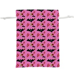 Bat Rose Lips Pink Pattern  Lightweight Drawstring Pouch (xl)