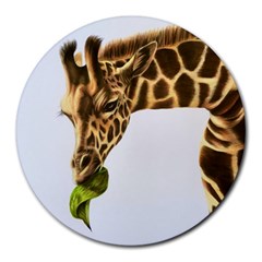 Giraffe Round Mousepads by ArtByThree