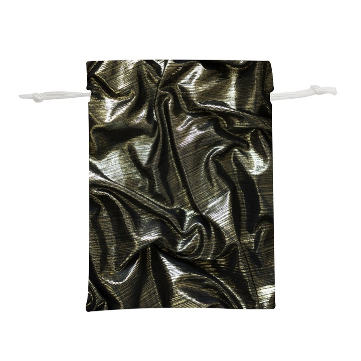 Metallic Silver Satin Lightweight Drawstring Pouch (S)