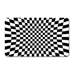 Illusion Checkerboard Black And White Pattern Magnet (rectangular) by Vaneshart