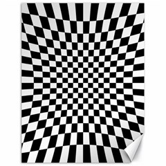 Illusion Checkerboard Black And White Pattern Canvas 18  X 24  by Vaneshart