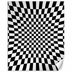 Illusion Checkerboard Black And White Pattern Canvas 11  X 14  by Vaneshart