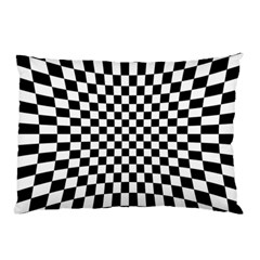 Illusion Checkerboard Black And White Pattern Pillow Case by Vaneshart