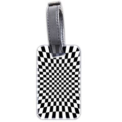 Illusion Checkerboard Black And White Pattern Luggage Tag (two Sides) by Vaneshart