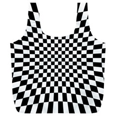 Illusion Checkerboard Black And White Pattern Full Print Recycle Bag (xl) by Vaneshart