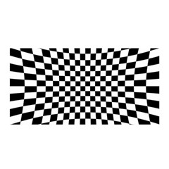 Illusion Checkerboard Black And White Pattern Satin Wrap by Vaneshart