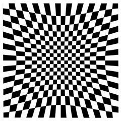 Illusion Checkerboard Black And White Pattern Wooden Puzzle Square by Vaneshart