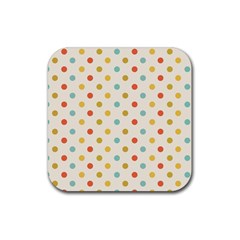 Polka Dots Dot Spots Rubber Coaster (square)  by Vaneshart