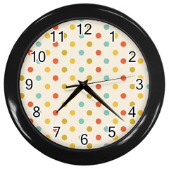 Polka Dots Dot Spots Wall Clock (black) by Vaneshart