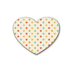 Polka Dots Dot Spots Heart Coaster (4 Pack)  by Vaneshart