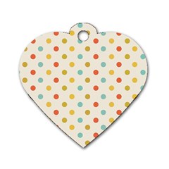 Polka Dots Dot Spots Dog Tag Heart (two Sides) by Vaneshart