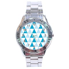 Abstract Modern Background Blue Stainless Steel Analogue Watch by Vaneshart