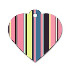 Stripes Colorful Wallpaper Seamless Dog Tag Heart (one Side) by Vaneshart