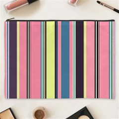 Stripes Colorful Wallpaper Seamless Cosmetic Bag (xxxl) by Vaneshart