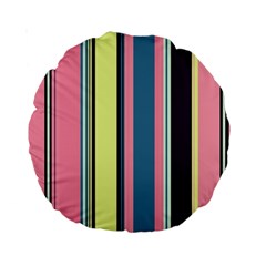 Stripes Colorful Wallpaper Seamless Standard 15  Premium Round Cushions by Vaneshart