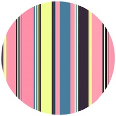 Stripes Colorful Wallpaper Seamless Wooden Puzzle Round by Vaneshart