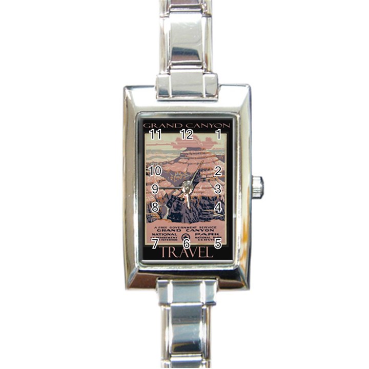 Vintage Travel Poster Grand Canyon Rectangle Italian Charm Watch