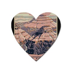 Vintage Travel Poster Grand Canyon Heart Magnet by Vaneshart