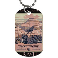 Vintage Travel Poster Grand Canyon Dog Tag (one Side) by Vaneshart