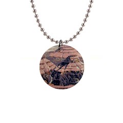 Vintage Travel Poster Grand Canyon 1  Button Necklace by Vaneshart