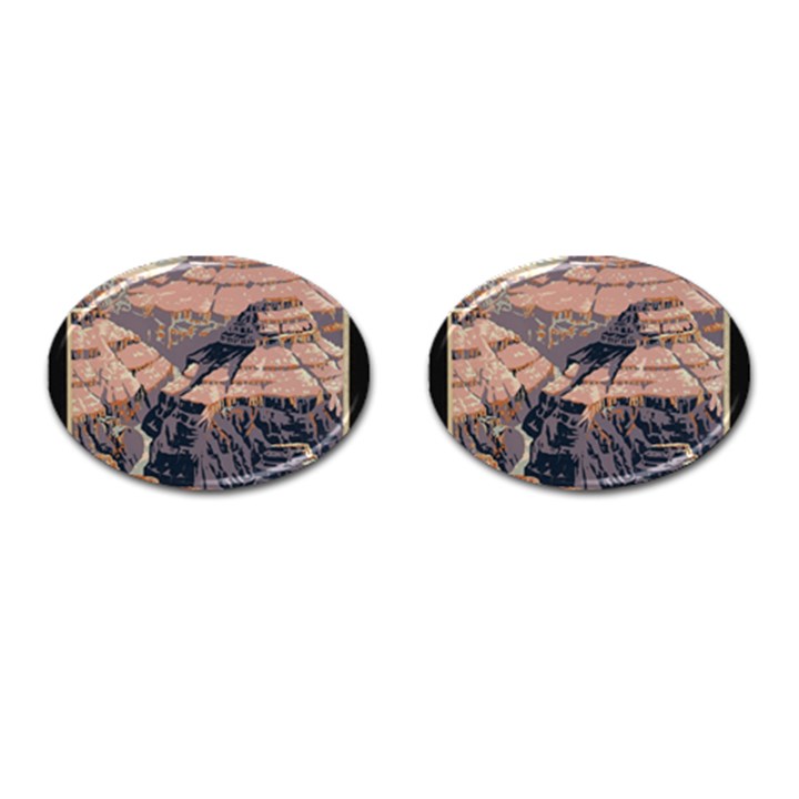 Vintage Travel Poster Grand Canyon Cufflinks (Oval)