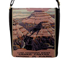 Vintage Travel Poster Grand Canyon Flap Closure Messenger Bag (l) by Vaneshart