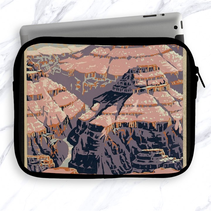 Vintage Travel Poster Grand Canyon Apple iPad 2/3/4 Zipper Cases