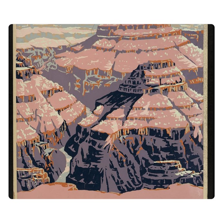 Vintage Travel Poster Grand Canyon Double Sided Flano Blanket (Small) 