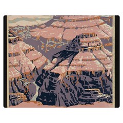 Vintage Travel Poster Grand Canyon Double Sided Flano Blanket (medium)  by Vaneshart