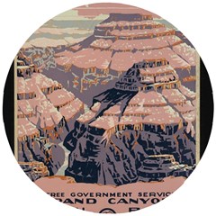 Vintage Travel Poster Grand Canyon Wooden Puzzle Round