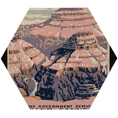 Vintage Travel Poster Grand Canyon Wooden Puzzle Hexagon