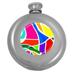 Abstract Background Round Hip Flask (5 Oz) by Vaneshart