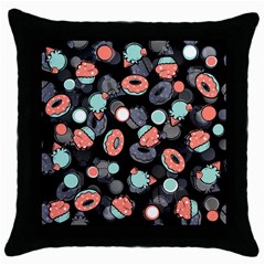 Seamless Sweets Background Throw Pillow Case (black) by Vaneshart