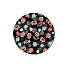 Seamless Sweets Background Magnet 3  (round) by Vaneshart