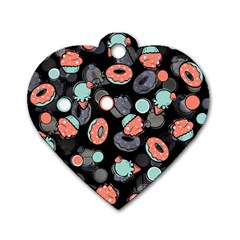 Seamless Sweets Background Dog Tag Heart (two Sides) by Vaneshart