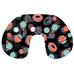 Seamless Sweets Background Travel Neck Pillow by Vaneshart