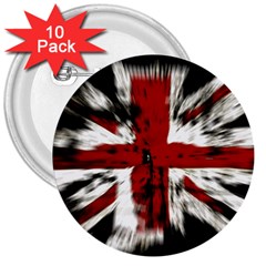 British Flag 3  Buttons (10 Pack)  by Vaneshart