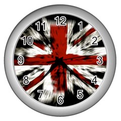 British Flag Wall Clock (silver) by Vaneshart